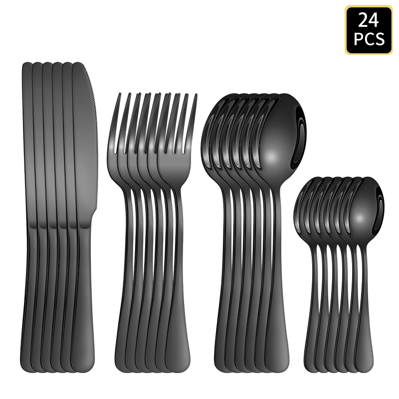 Kitchen Gadgets Gold - Набор столовых приборов из черной нержавеющей