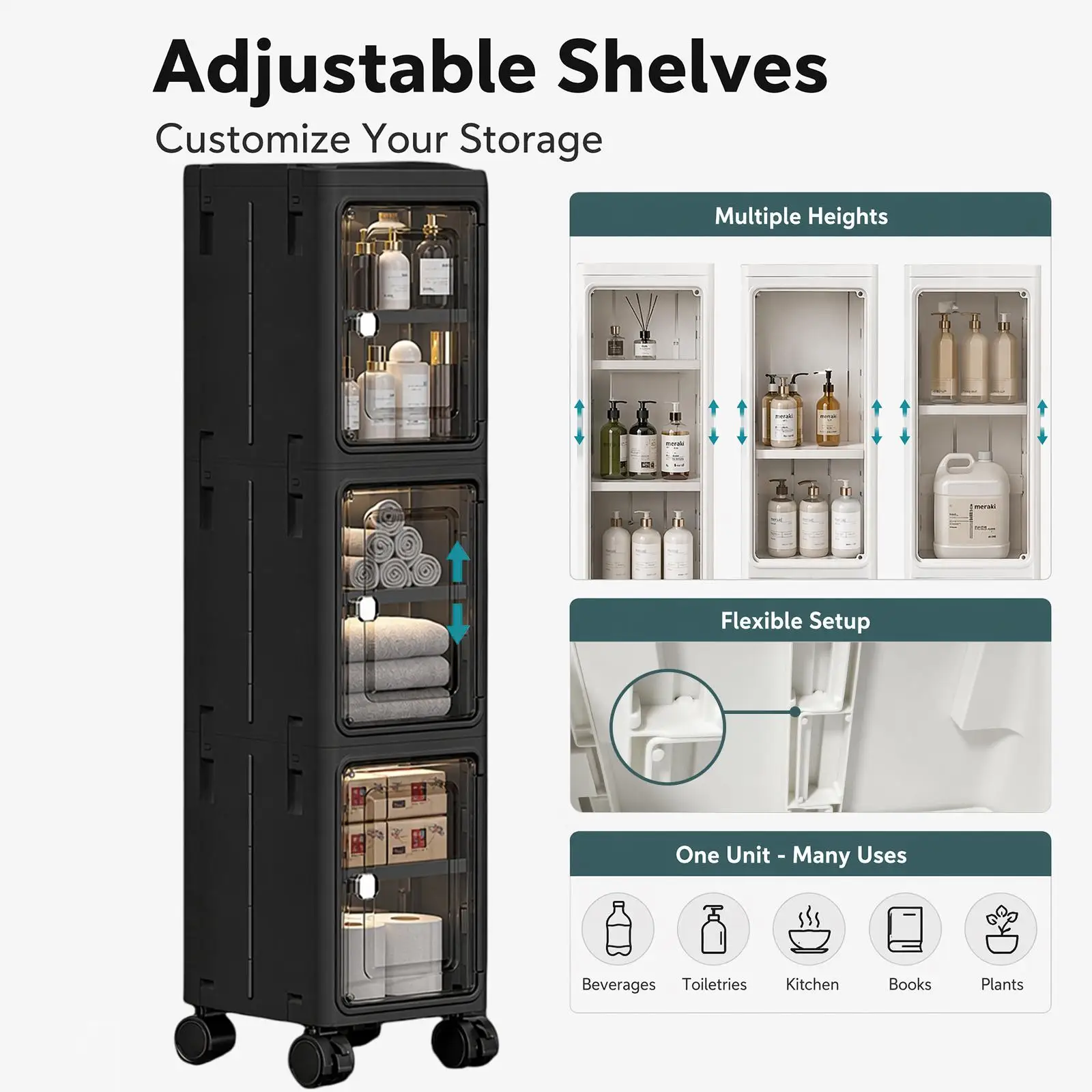 5-ярусный черный узкий передви – обзор и цена Kitchen Gadgets Organizer