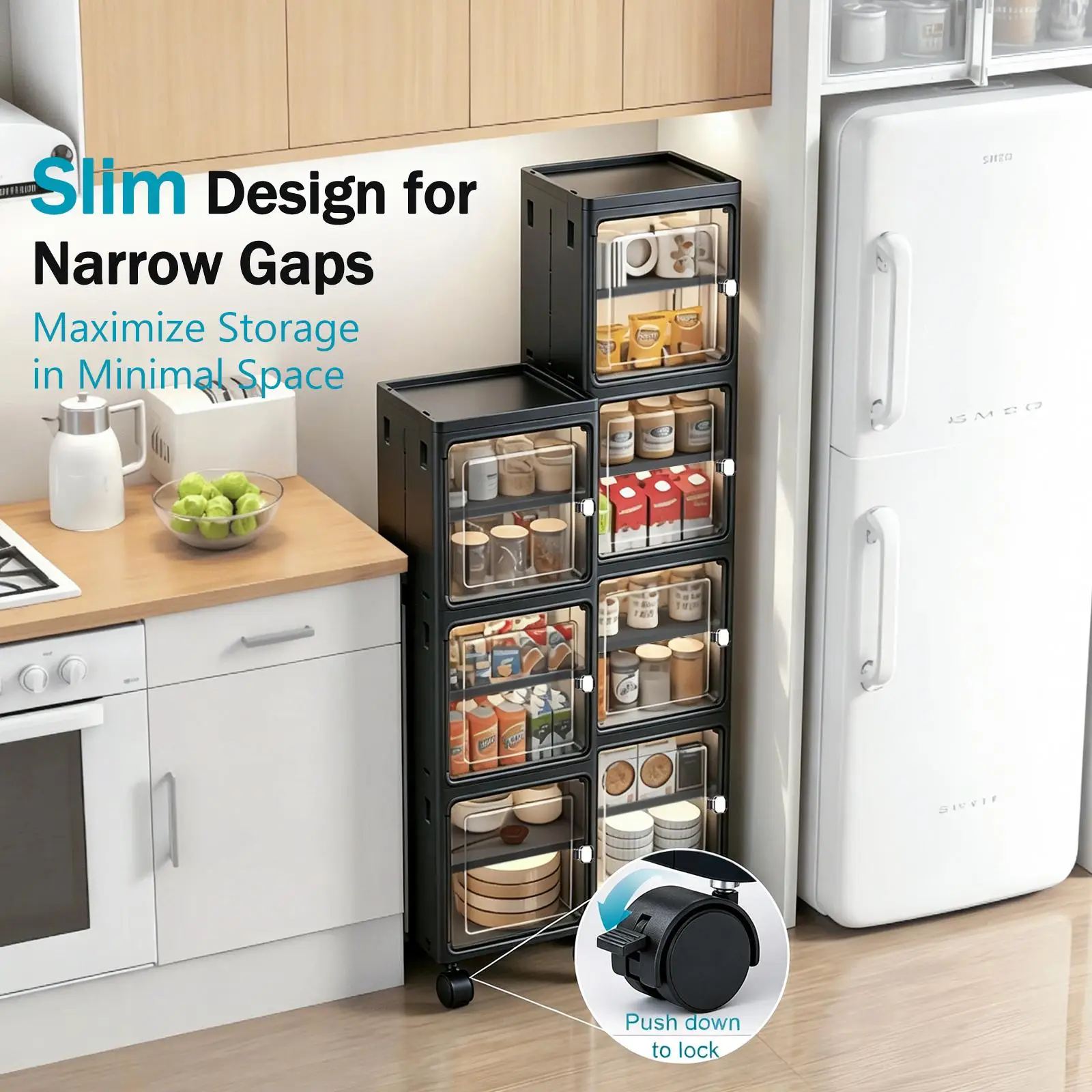 5-ярусный черный узкий передви – обзор и цена Kitchen Gadgets Organizer